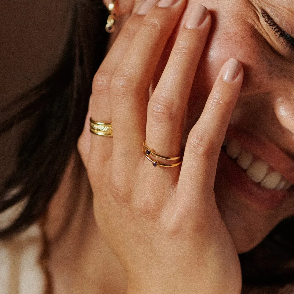 Healing Stone Ring 18ct Gold Plate