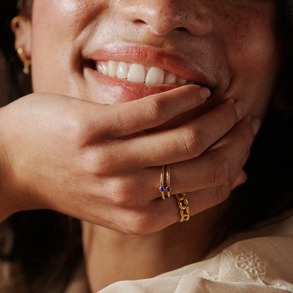 Healing Stone Ring 18ct Gold Plate