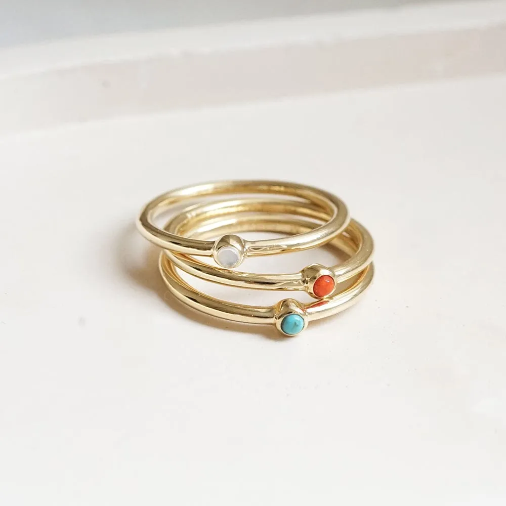 Healing Stone Ring 18ct Gold Plate