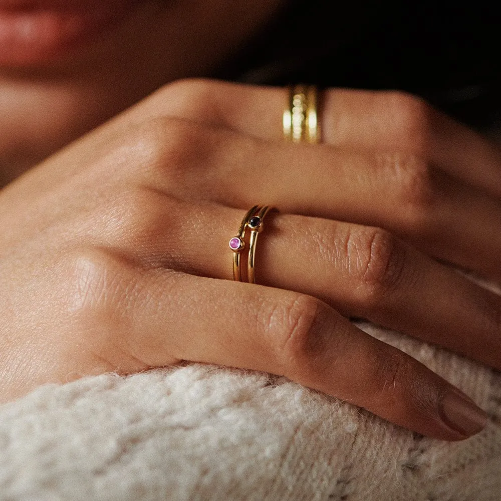 Healing Stone Ring 18ct Gold Plate