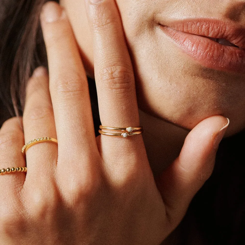 Healing Stone Ring 18ct Gold Plate