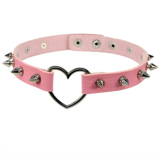 Heart Round Choker Necklace