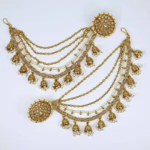 Kriti Earrings tops with Heavy earring Chains - Clear