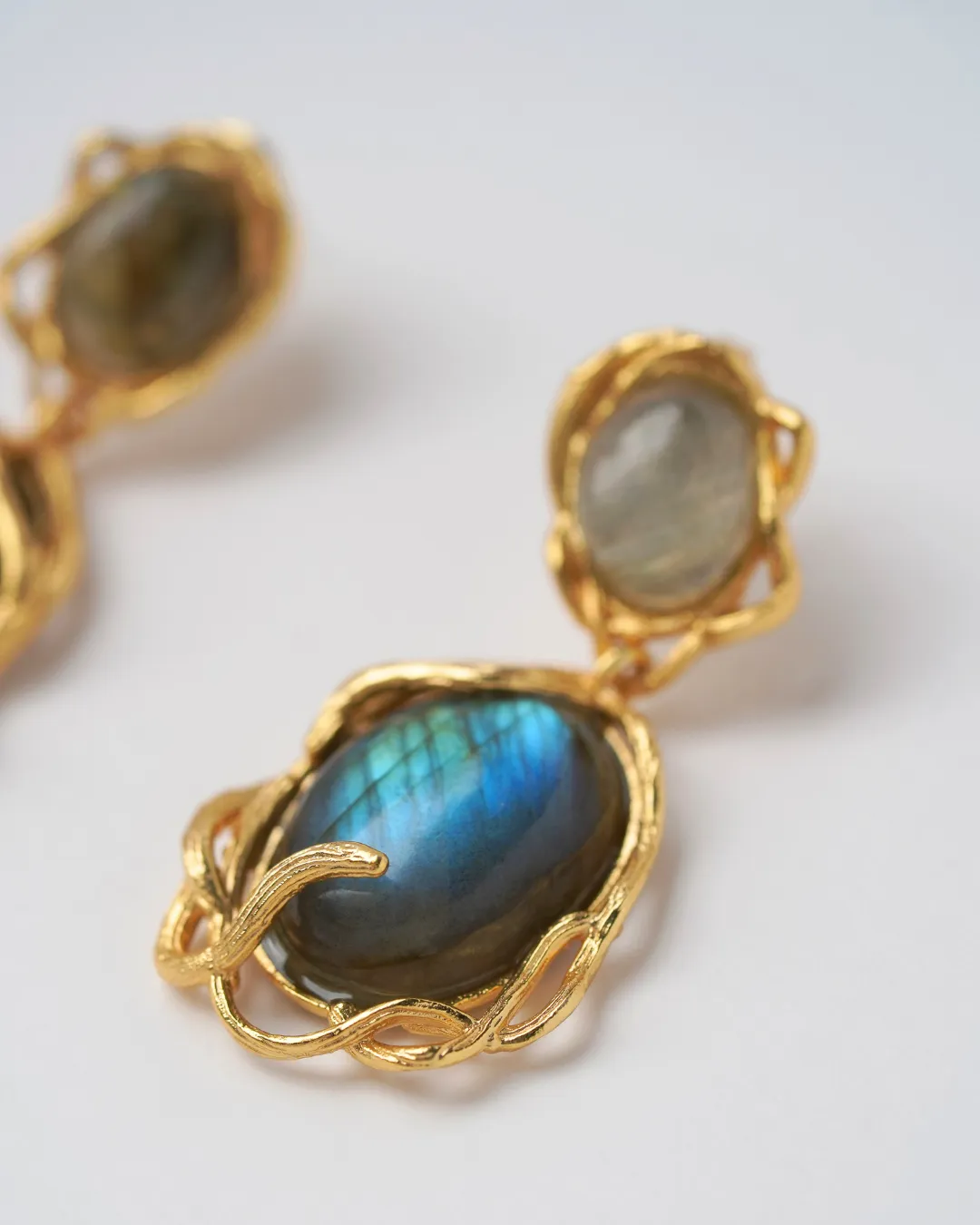 Labradorite Medusa Earrings