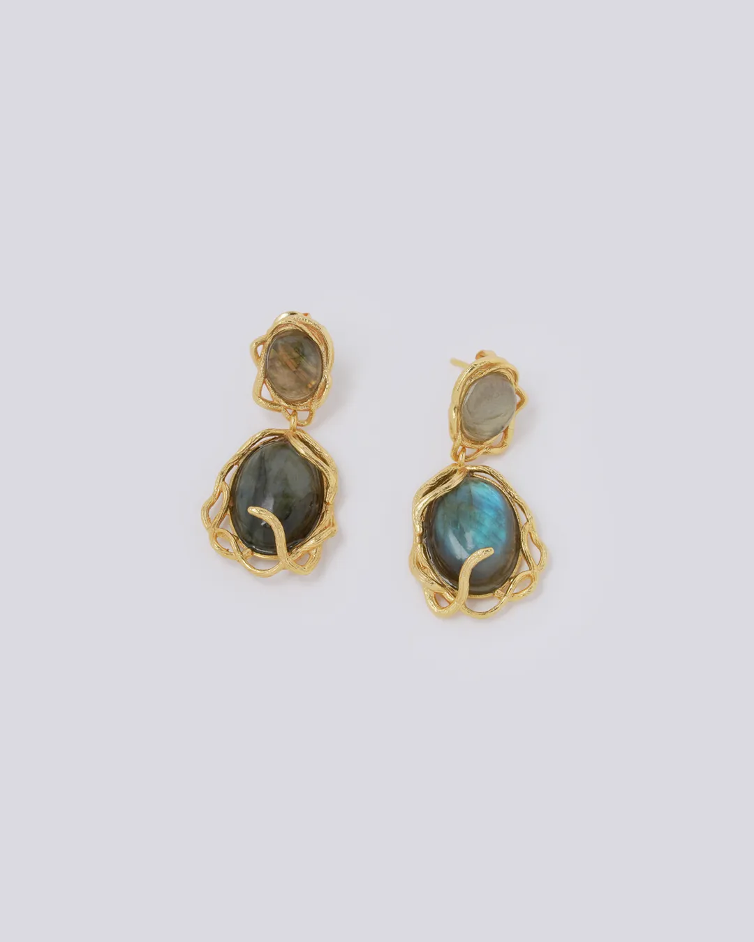 Labradorite Medusa Earrings