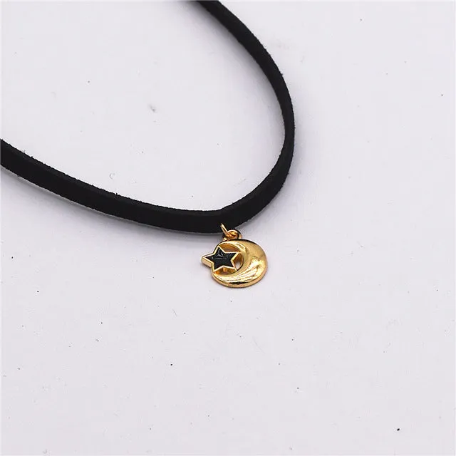 Leather Necklace Torques Pure Black Velvet Ribbon Maxi Statement Chokers Necklace For Women Collares Fashion Jewelry Colar 2016