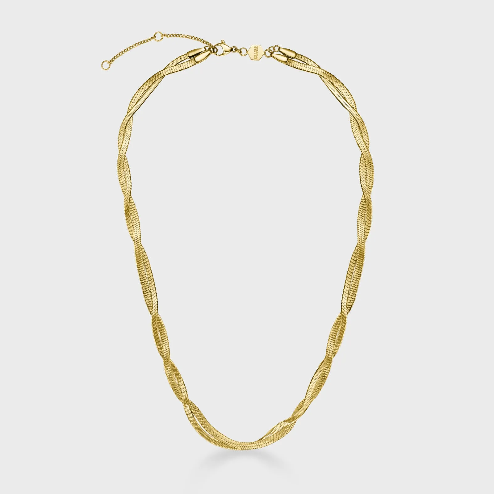 Élevé Twisted Snake Necklace, Gold Colour