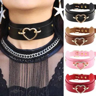 Light Pink and Silver Heart Choker