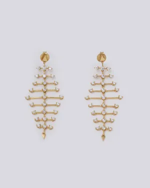 Long Arrow Gold Earrings