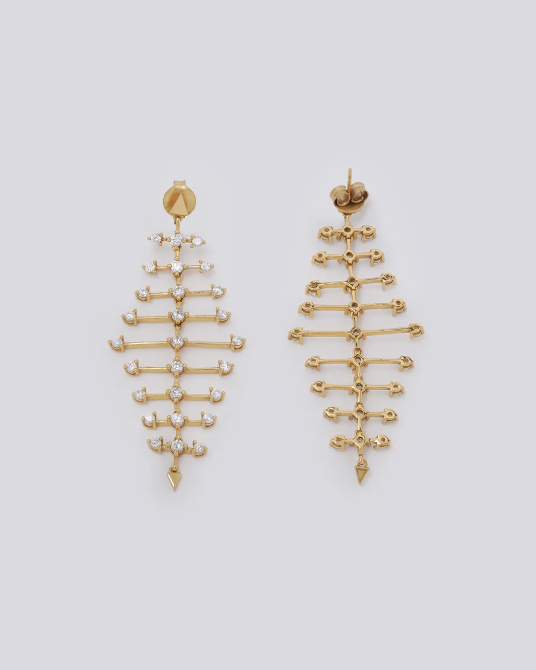 Long Arrow Gold Earrings