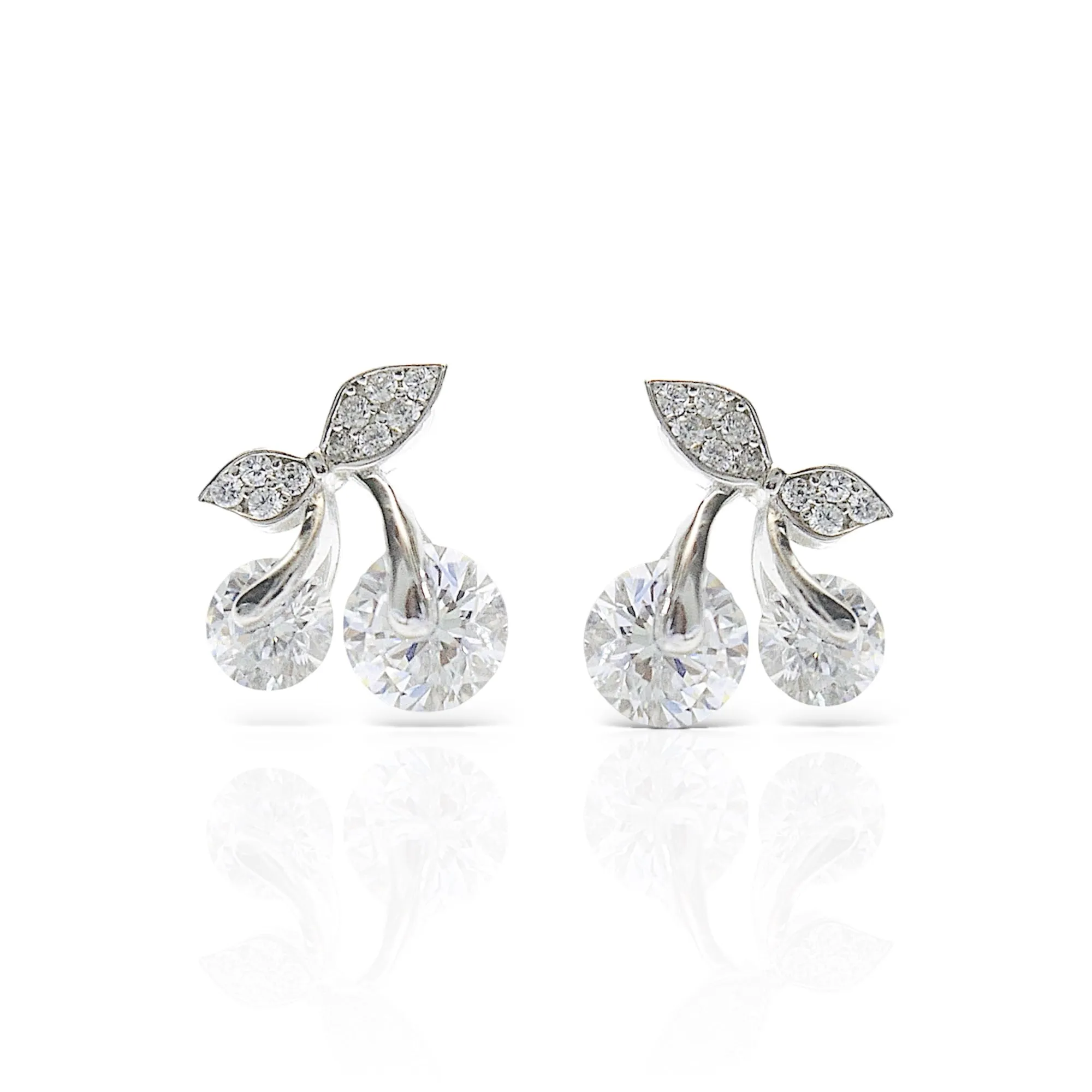 Luxurious Cherry Stud Earrings in 925 Sterling Silver