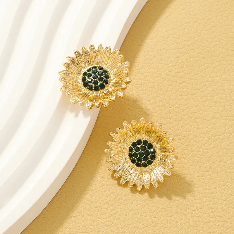 Luxurious Metal Flower Earrings - Vienna Verve Collection