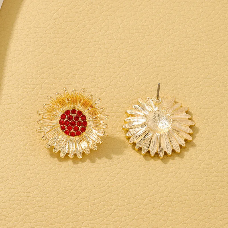 Luxurious Metal Flower Earrings - Vienna Verve Collection