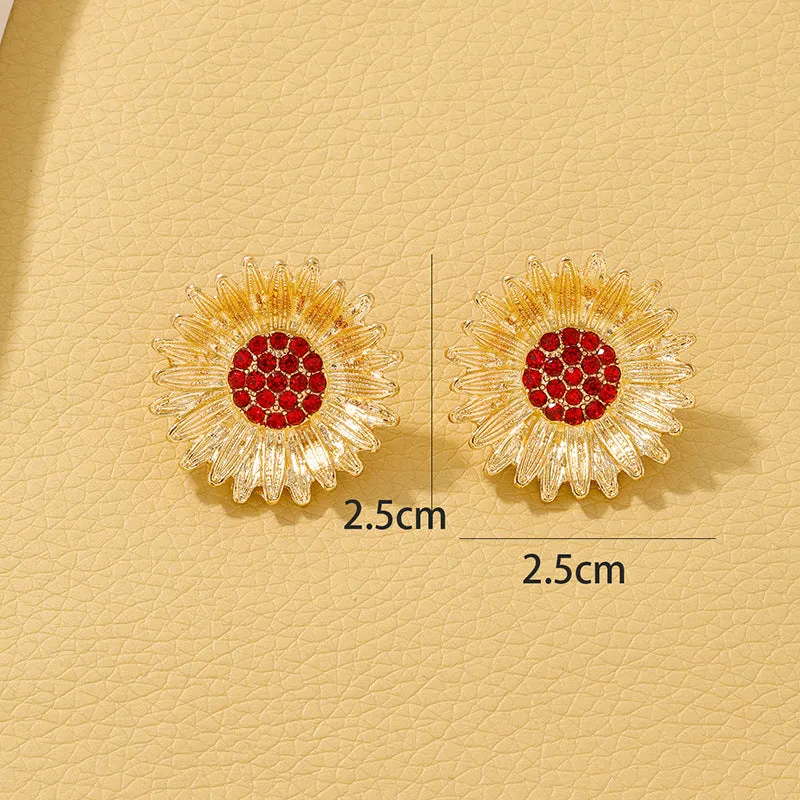 Luxurious Metal Flower Earrings - Vienna Verve Collection