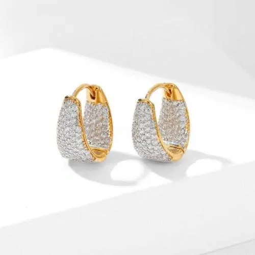 Luxurious Sparkling Hoop Earrings