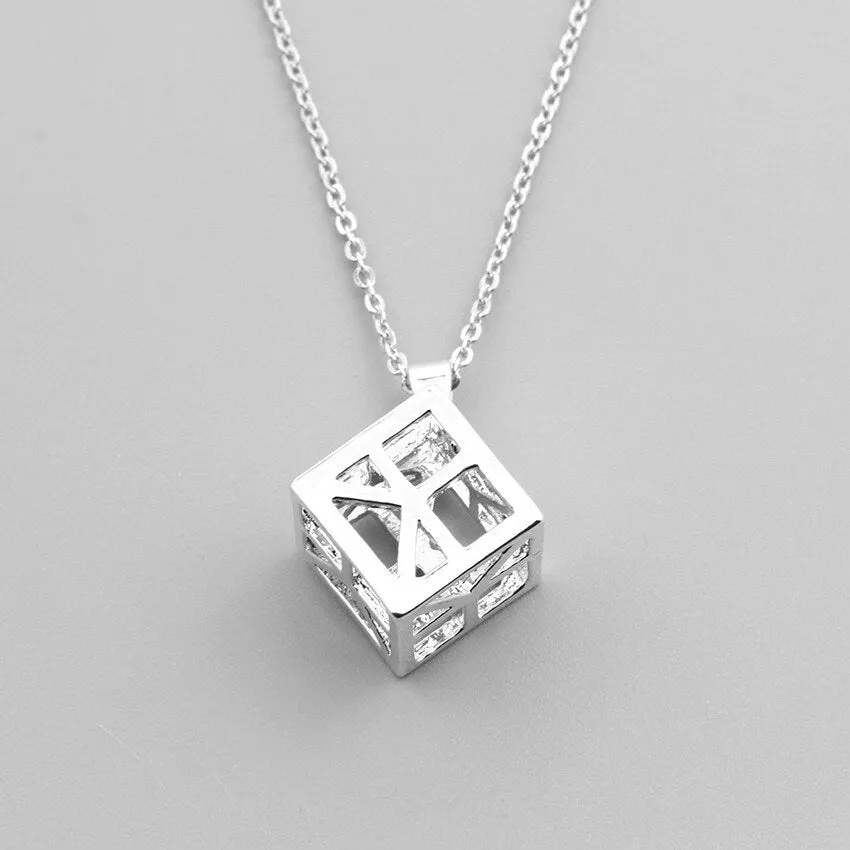 Magic Cube Necklace Pendant Stainless