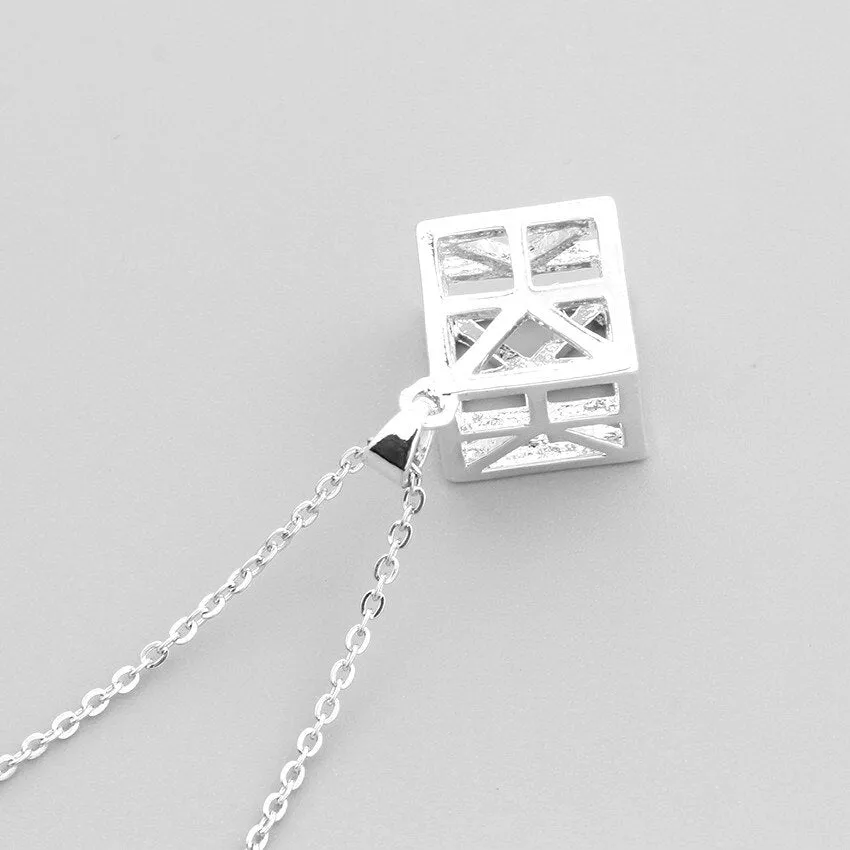 Magic Cube Necklace Pendant Stainless