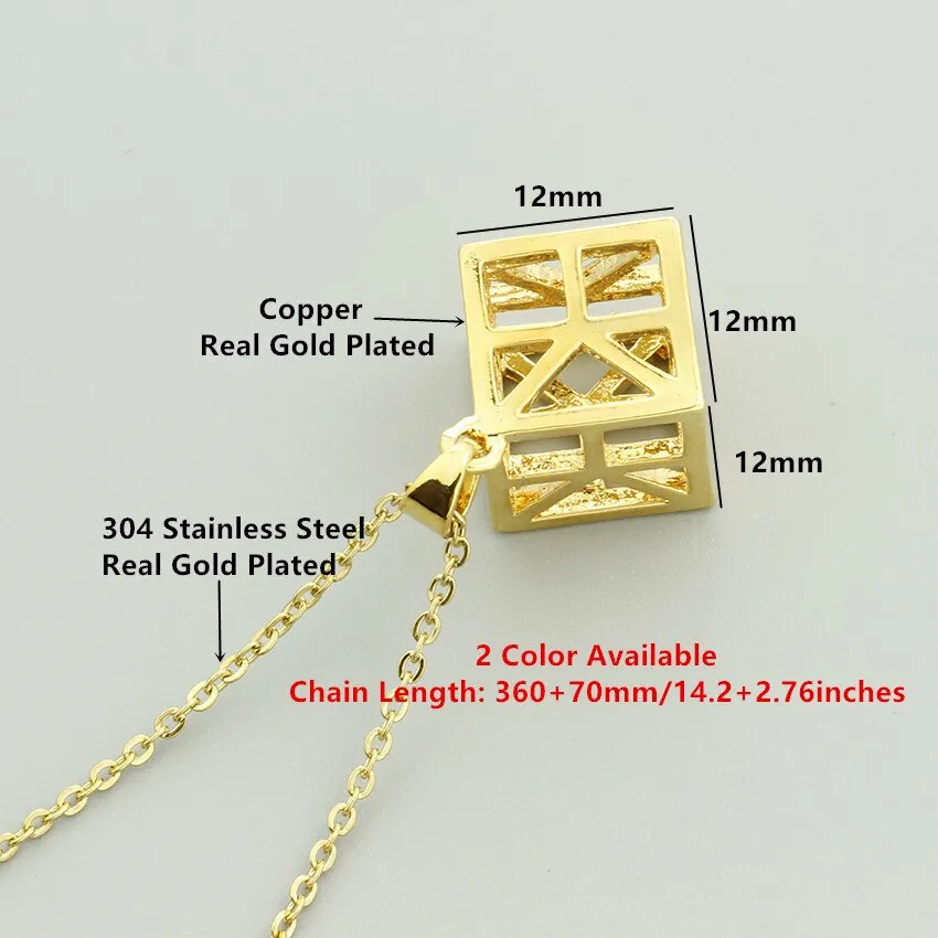 Magic Cube Necklace Pendant Stainless