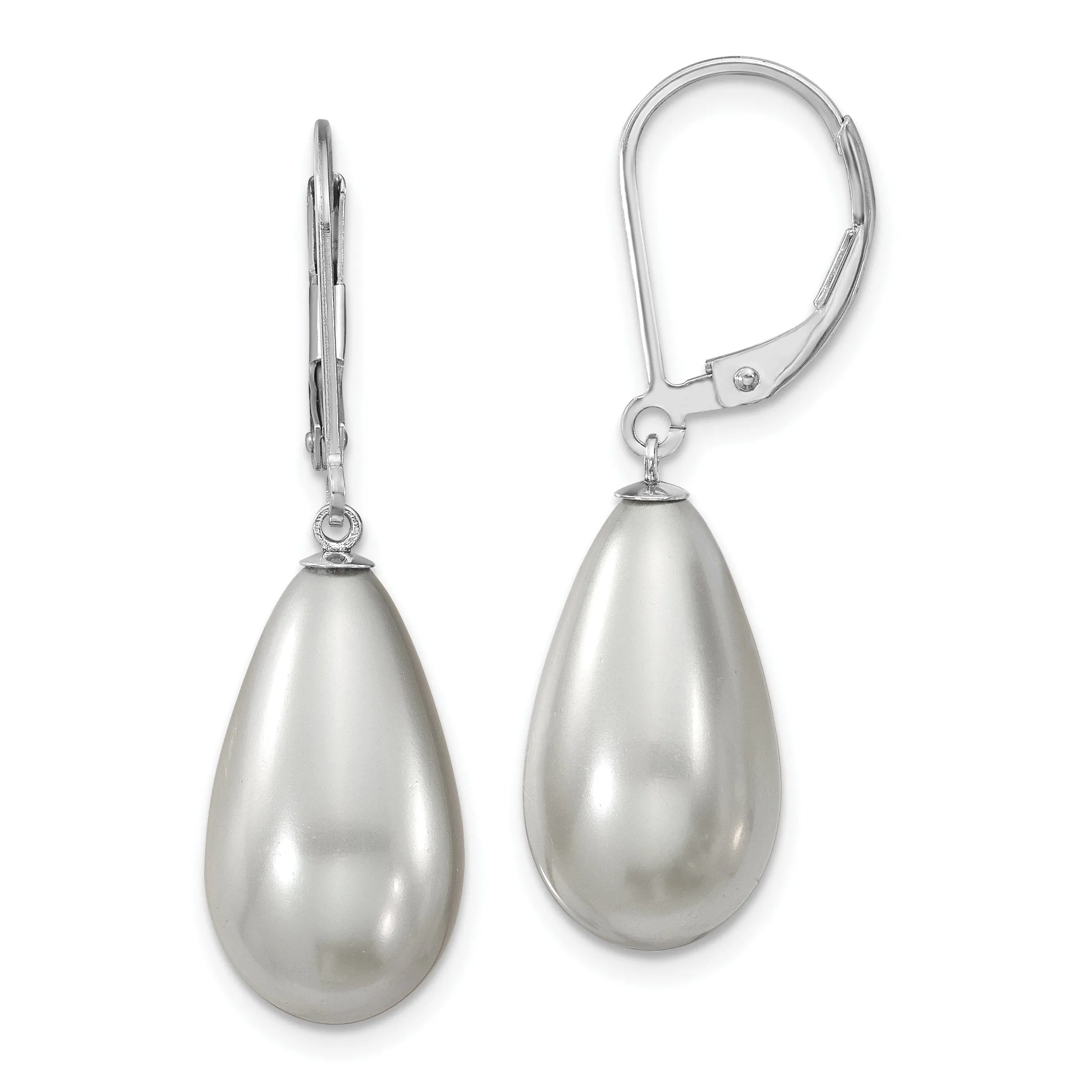 Majestik Teardrop Grey Pearl Earrings