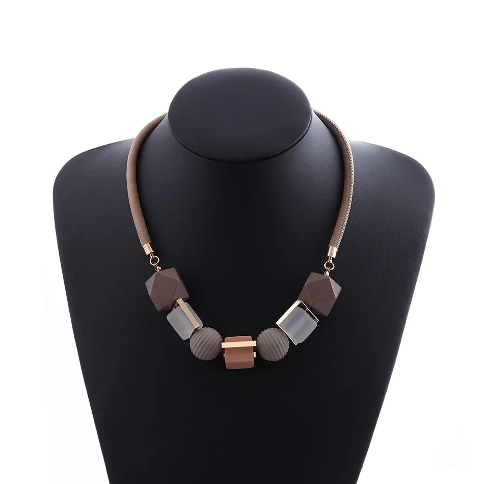 Match-Right Women Necklace Statement Necklaces &amp; Pendants Wood Beads Necklace For Women Jewelry MX012