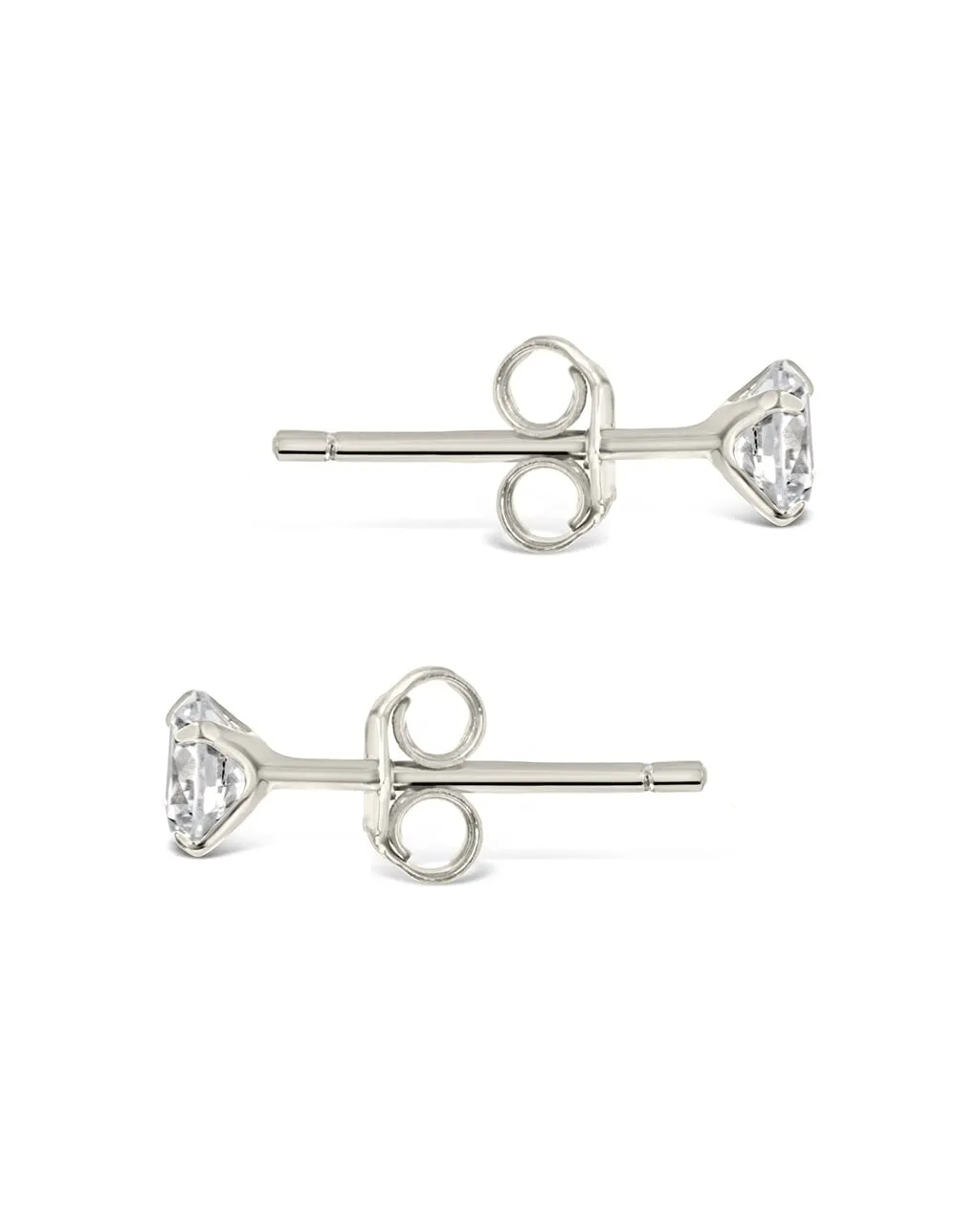 Men's Sterling Silver Everyday CZ Stud Earrings