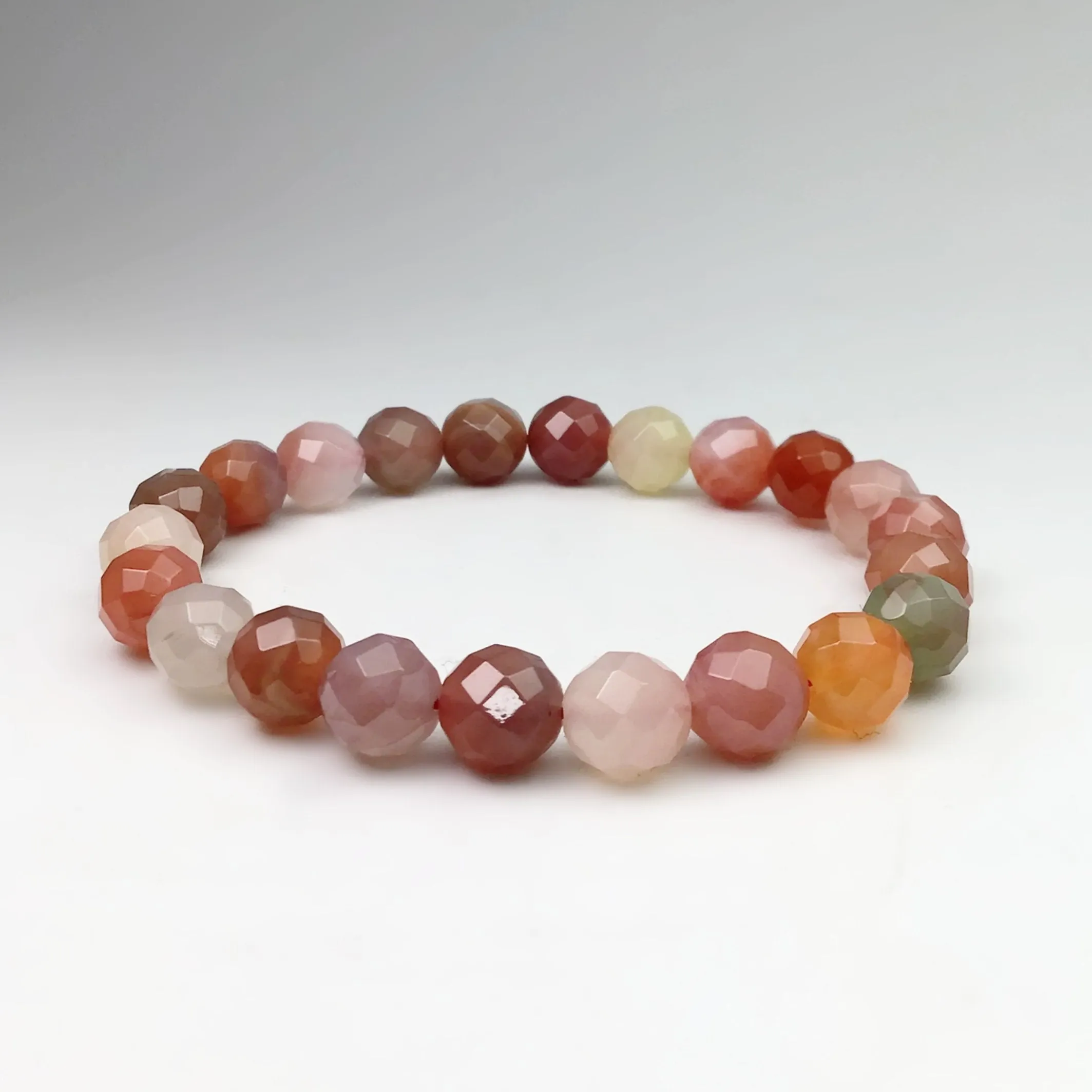 Moon Chalcedony Faceted Beaded Bracelet