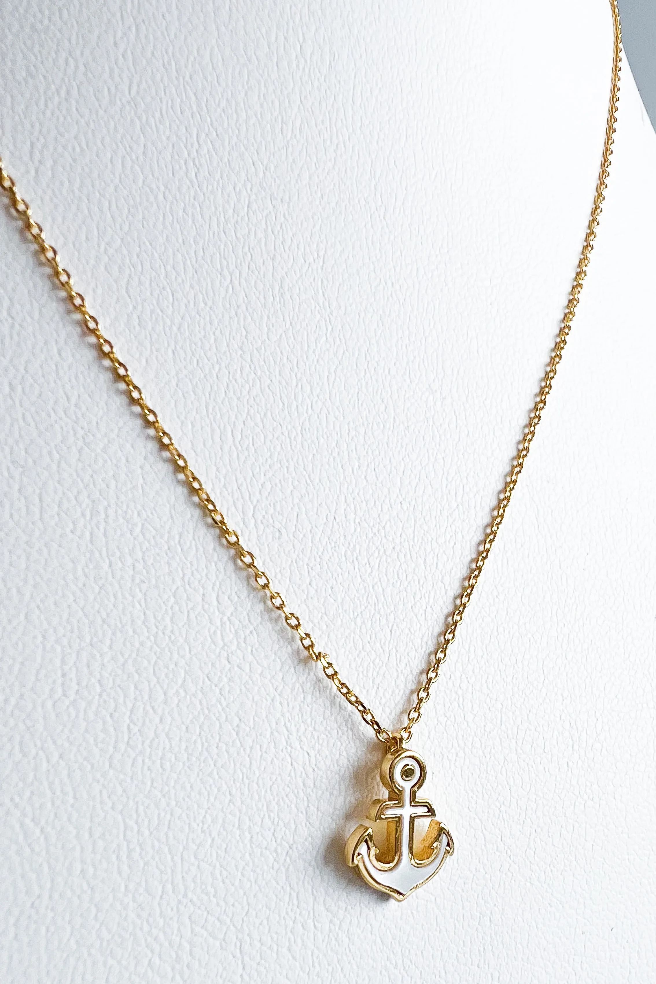 MOP Anchor Pendant Necklace