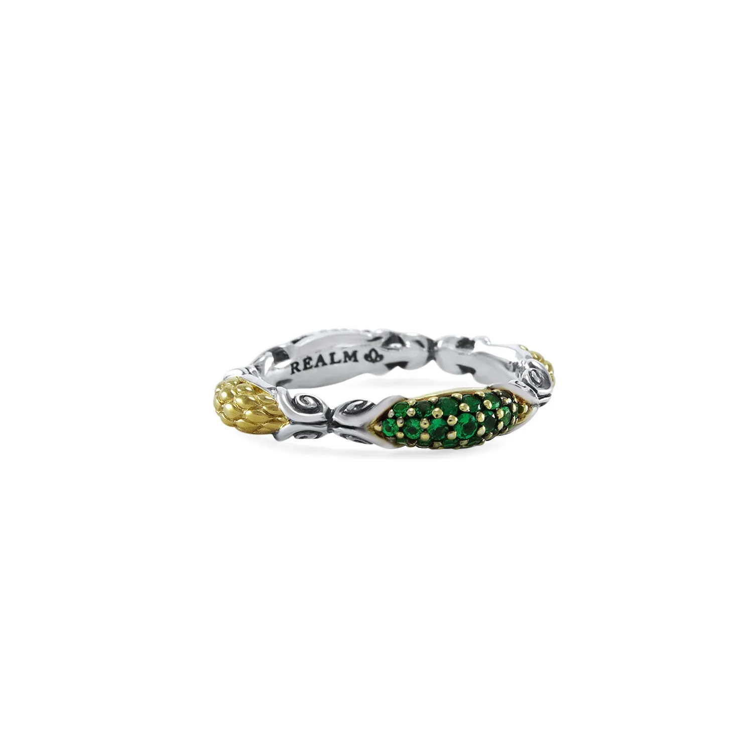 Mosaic Pavé Stack Ring 3.25mm - Two Tone   CZ Vert