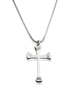 Nail Cross Necklace, Sterling Silver