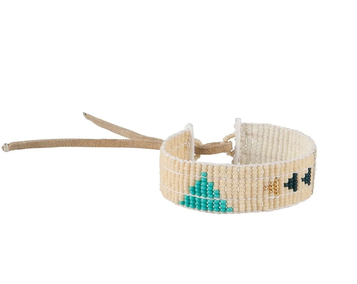 Narrow Pembetatu Warrior Bracelet - TURQUOISE/NAVY/TAUPE/PINK/GOLD