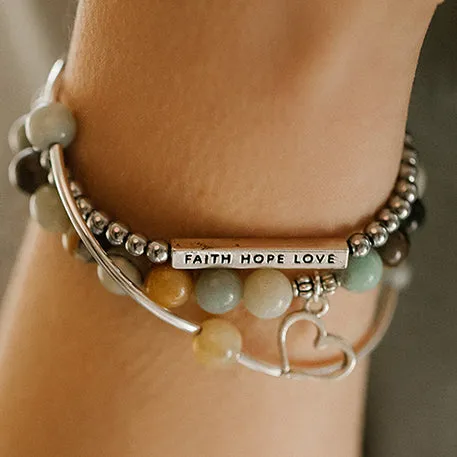 New Hampshire | Stone Beaded Charm Bracelet | Amazonite-Courage