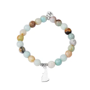 New Hampshire | Stone Beaded Charm Bracelet | Amazonite-Courage