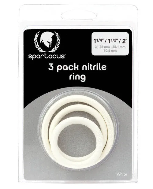 Nitrile Cock  Ring Set - White Pack Of 3