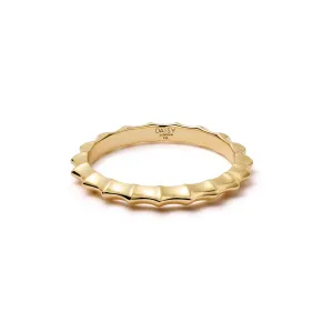 Organic Ridge Band Ring 18ct Gold Plate