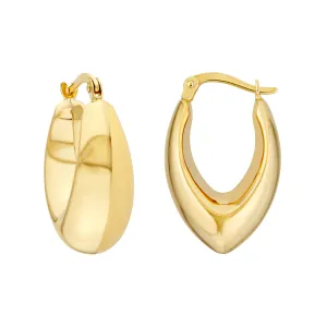 Oval Pointed Teardrop Hoop Earrings