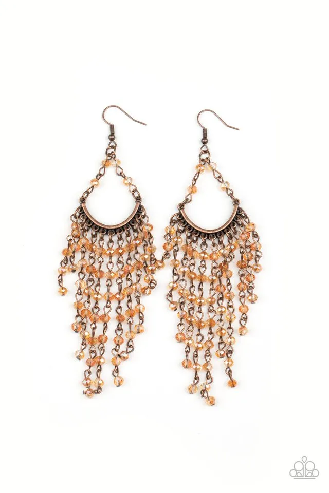 Paparazzi Earring ~ Metro Confetti - Copper