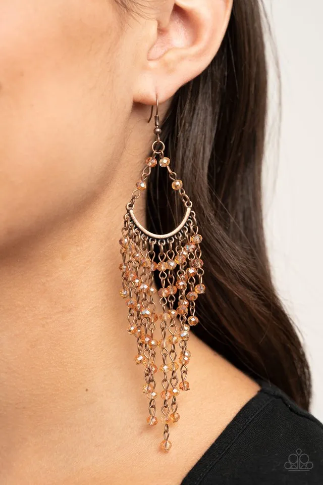 Paparazzi Earring ~ Metro Confetti - Copper