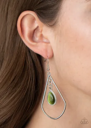 Paparazzi Ethereal Elegance - Green Earring