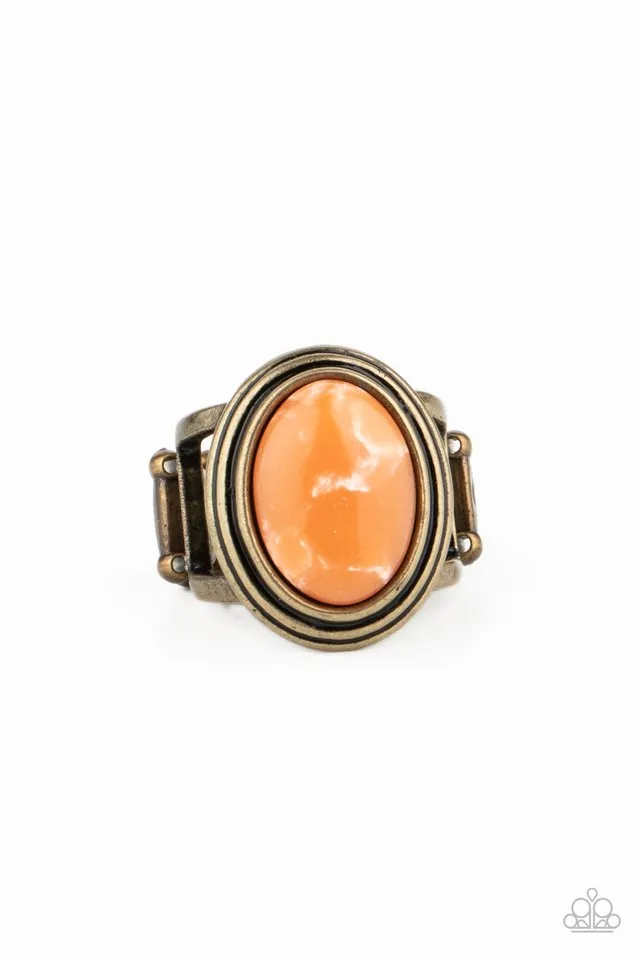 Paparazzi Ring ~ Cliff Dweller Demure - Orange