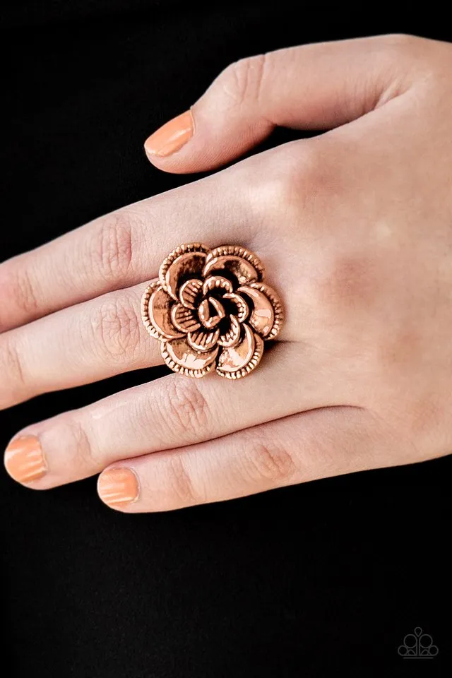 Paparazzi Ring ~ FLOWERBED and Breakfast - Copper