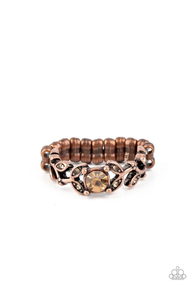 Paparazzi Ring ~ Frosted Flower Beds - Copper