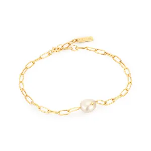 Pearl Power - Gold Pearl Sparkle Chunky Chain Bracelet