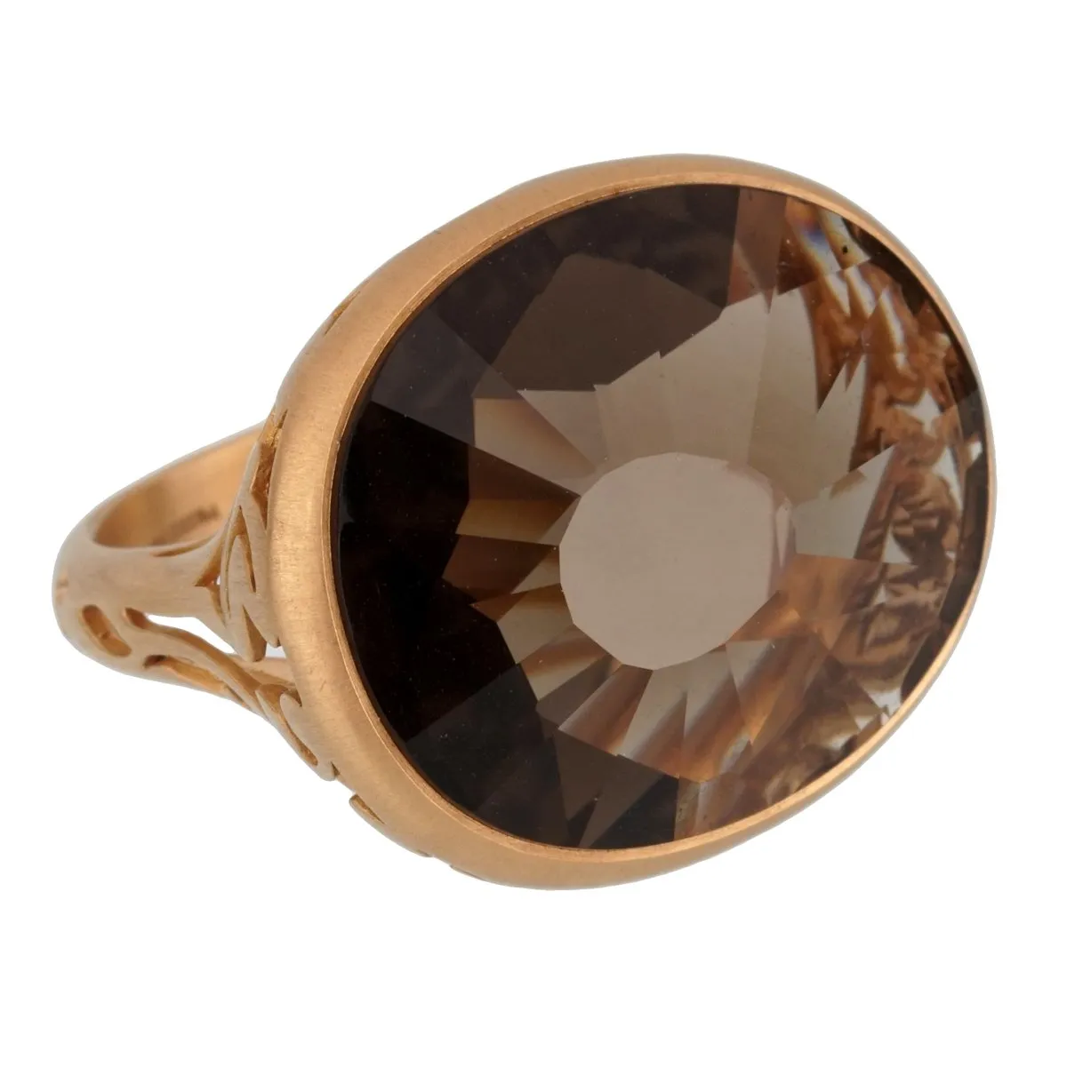 Pomellato 10 Carat Smoky Quartz Cocktail Rose Gold Ring Sz 7 1/2