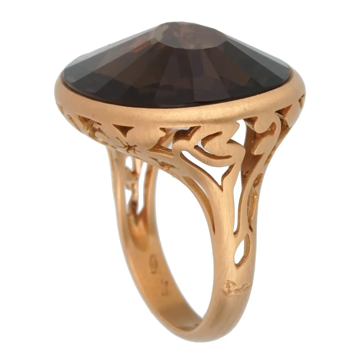 Pomellato 10 Carat Smoky Quartz Cocktail Rose Gold Ring Sz 7 1/2