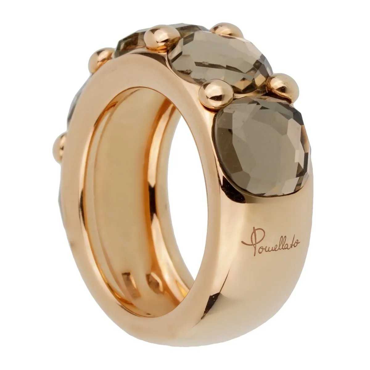 Pomellato Prasiolite Rose Gold Cocktail Band Ring Sz 5 1/4