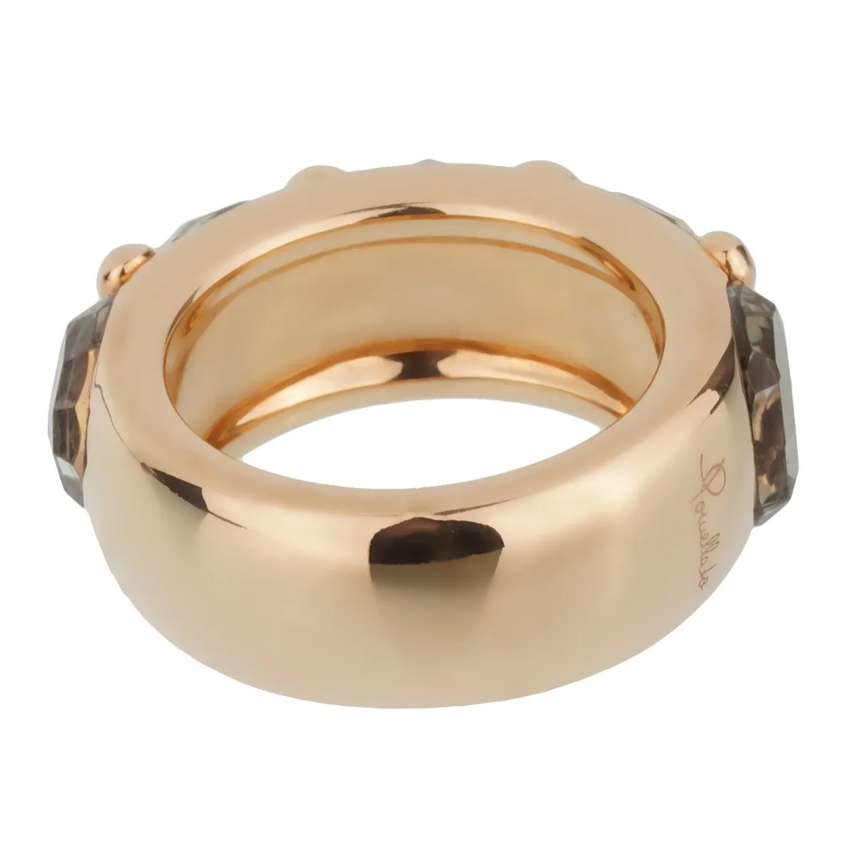 Pomellato Prasiolite Rose Gold Cocktail Band Ring Sz 5 1/4