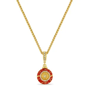 Red Christmas Ornament Crystal Enhancer Charm by Ritzy Couture DeLuxe - 22k Gold Plated