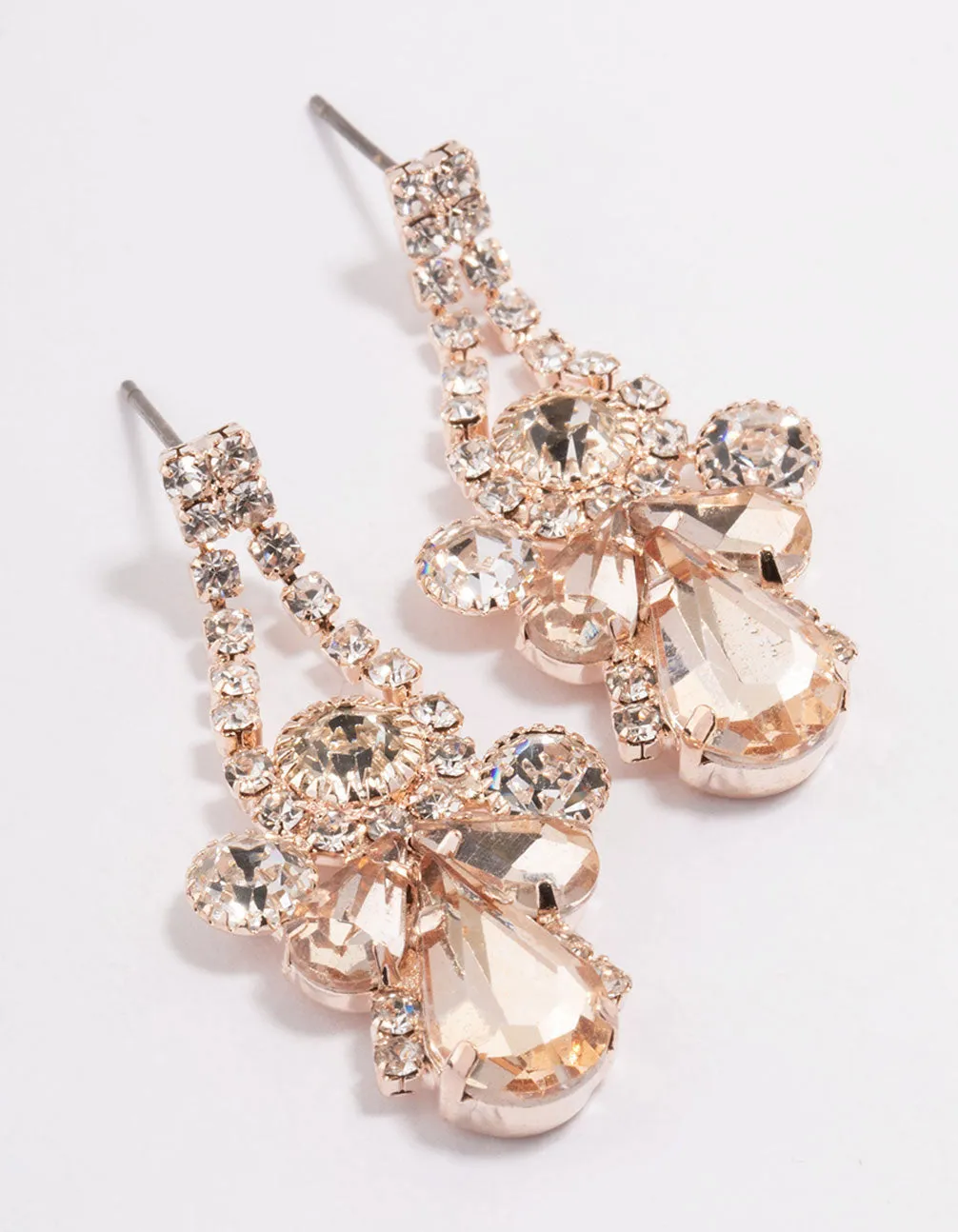 Rose Gold Angel Mini Drop Earrings