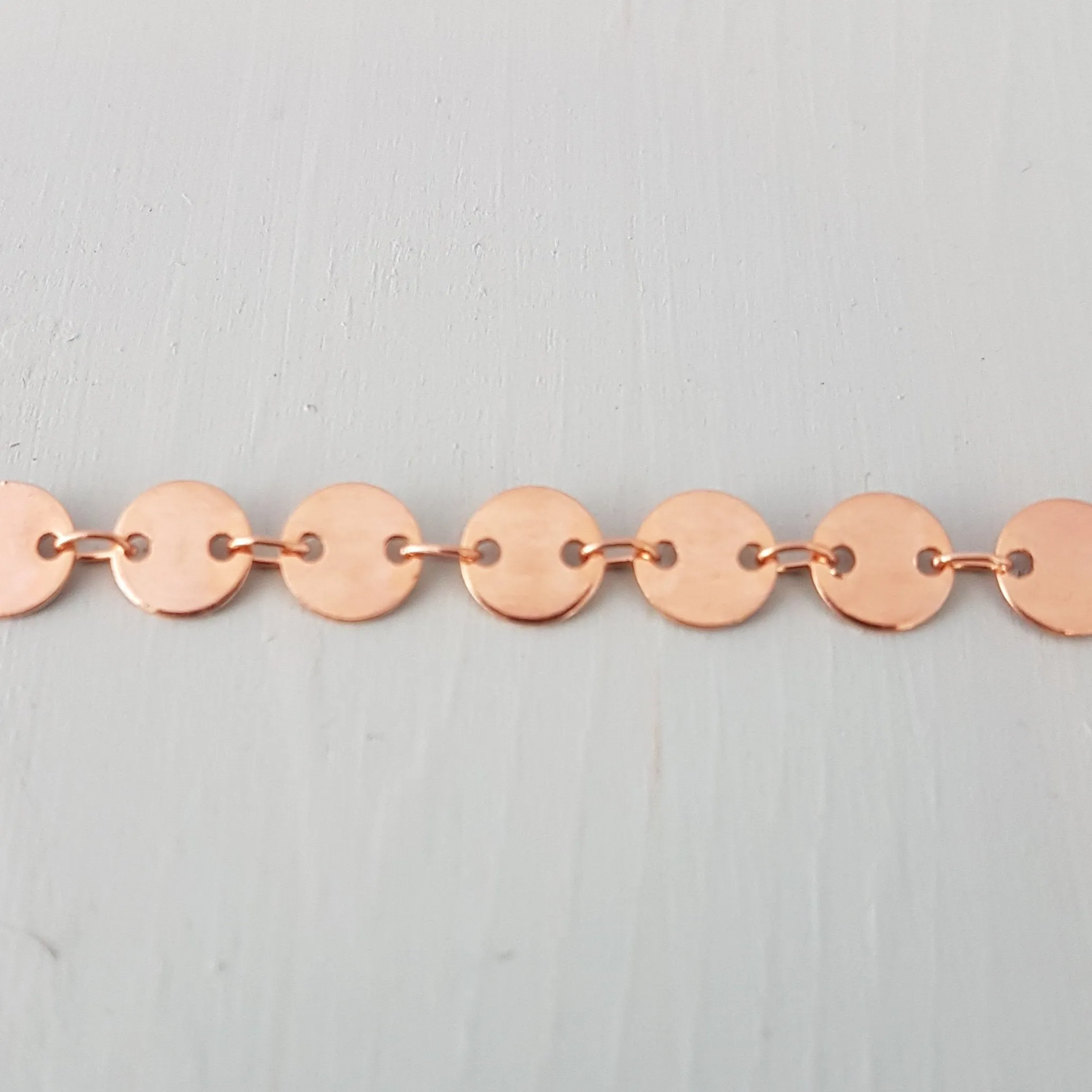 Rose Gold Coin Choker Custom Necklace Rose Gold Small Circle Choker Chain Layering Necklace in Rosegold Disc Chain Boho Jewelry Beach