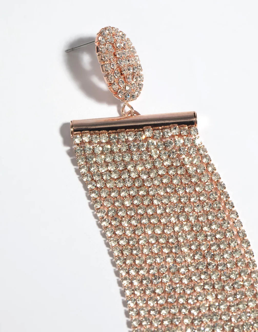 Rose Gold Diamante Statement Earrings